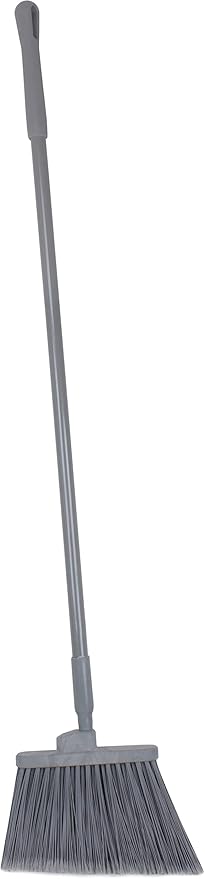 SPARTA 41082EC23 Plastic Color Coded Broom Flagged Bristles Long Broom With Angled Head For Large Debris 56 Inches Gray (Pack of 12)