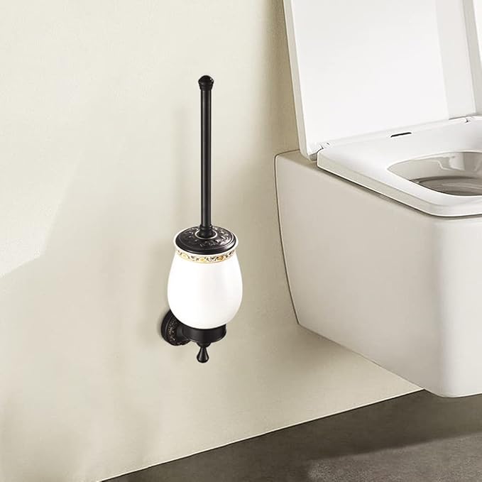 Leyden Bronze Toilet Brush HolderOil Rubbed Bronze Toilet Brush Plunge Retro Toilet Bowl Brush Bathroom Accessories Wall Mounted