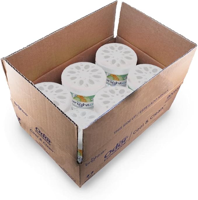 Bright Air 14 oz. Super Odor Eliminator For Medium-Size Spaces Cucumber Water &amp Fresh Melon Scent Case of 6 Odor Eliminator &amp Air Freshener Natural Essential Oils Lasts Up to 90 Days Eac