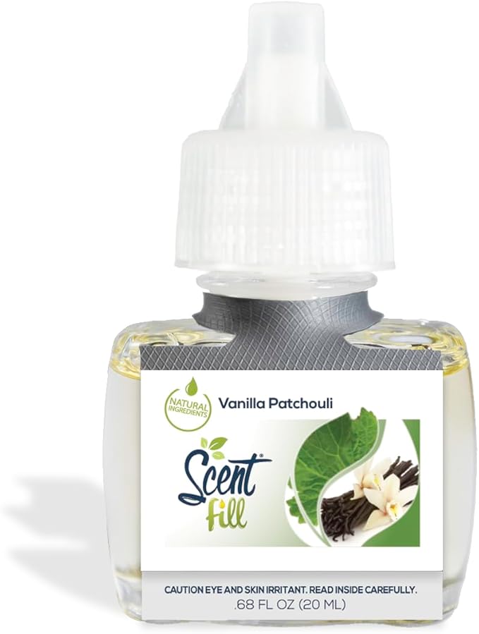 Scent Fill Vanilla Patchouli Plug in Air Freshener 4 Scented Oil Refills