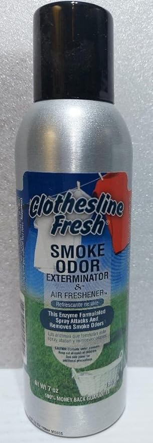 Smoke Odor Exterminator 198 gm/ 7 oz Large Spray Clothesline Fresh Set of Two Cans. Assortment (2) Includes Clothesline Fresh &amp Winter Wind.