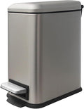 Bathroom Trash Can with Lid5 Liter / 1.3 Gallon Small Trash Can with Removable Liner Soft Close lid &amp Step Pedal Stainless Steel Trash Bin for BathroomBedroomHome Office Kohler Grey