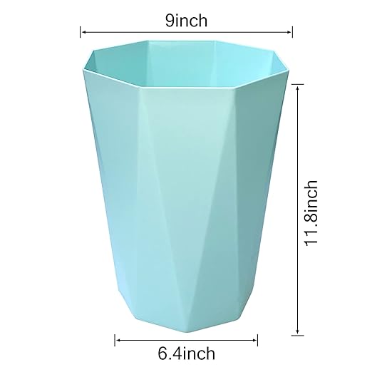 6pcs Trash Can Wastebasket Plastic 2.6 Gallon Garbage Can Container Rubbish Trash Bin Paper Basket Office Organizer for Bedroom Office Bathroom10Litre-6 Colors