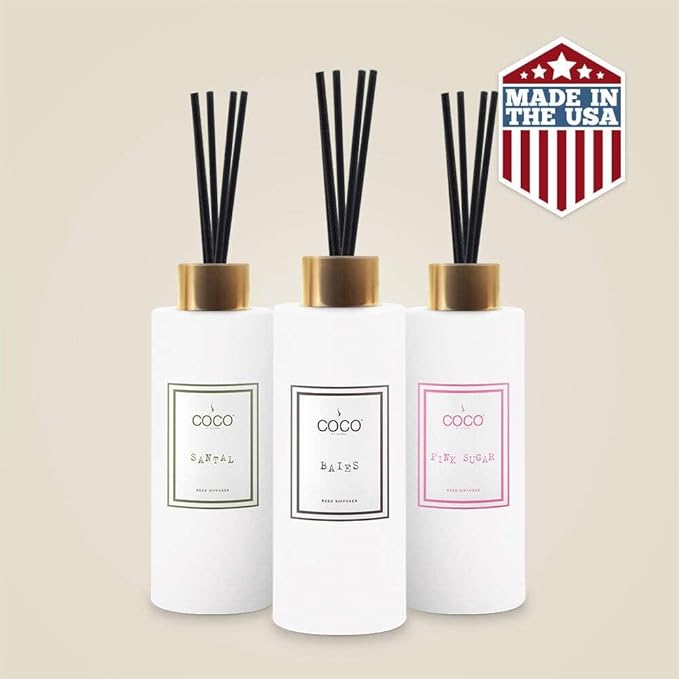 COCO by Stone 5oz Reed Diffuser (White Tea) – Luxury Scented Oil Diffuser for Home Aromatherapy Long-Lasting Vegan Fragrance Elegant Home Décor and Air Freshener