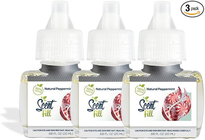 Scent Fill 100% Natural Fresh Peppermint Plug in Refills Air Freshener Scented Oil Refills 3 Refills