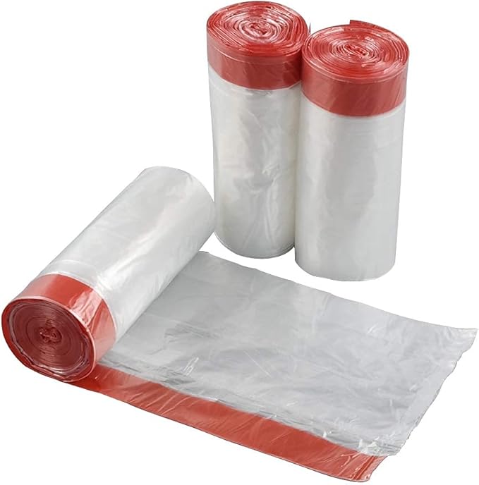 8 Gallon Plastic Garbage Bags Clear Kitchen Drawstring Trash Bags 110 Counts