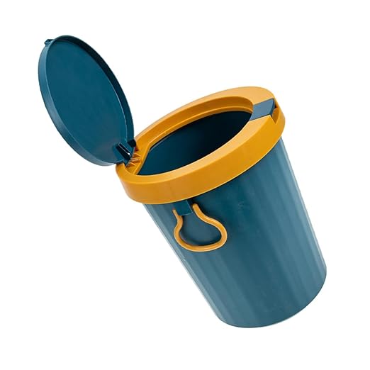 Large Capacity Reusable Trash Can with Lid PP Wastebasket for Kitchen Bathroom Office Bedroom Sturdy Structure Easy to Use Garbage Bucket for Household and Commercial Waste
