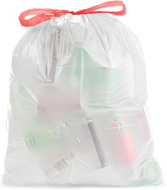 Commander 13 Gallon 0.72 MIL White Tall Kitchen Trash Bags - 24 x 27 - Pack of 100 - For Home Kitchen &amp Bathroom