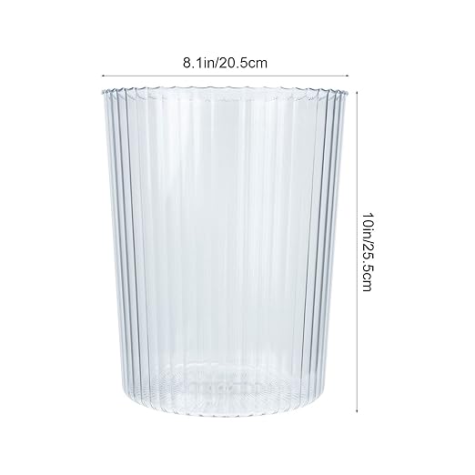 USHOBE Plastic Buckets 1 PC Round Plastic Waste Basket Clear Trash Can Small Wastebasket Garbage Container Bin Acrylic Cylinder Vases Water Bucket