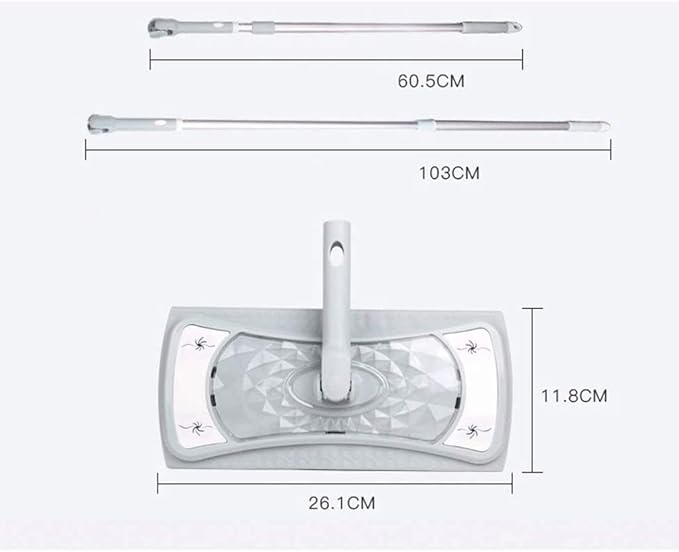 Retractable Electrostatic Dusting Flat Wood Floor Rotating Vacuum Mop for Home Kitchen and All Floor Surfaces