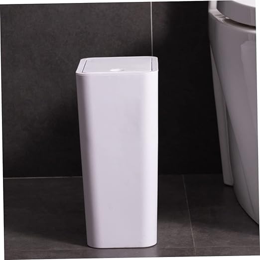 ABOOFAN Square Trash Can with Lid Large 10 Gallon Pressed Plastic Waste Basket for Kitchen Office and Living Room Sturdy Easy to Clean Design for Household Recycling