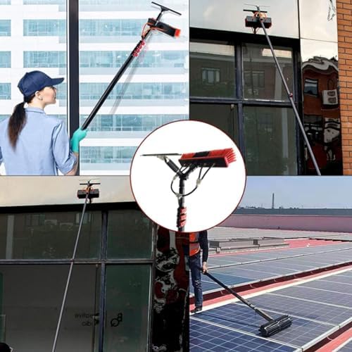 Water Fed Pole Kit 12-39FT Window and Solar Cleaning Pole with Squeegee Telescopic Brush Window and Solar Panel Cleaning System Windows Cleaning &amp Washing Tool36FT/10.8M