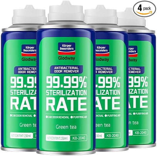 Glodway Air RefresherOdor Eliminator Remover SprayOdor RemoverGreen Tea Long-Lasting Scent For HomeCouchMattressFurniture bathroomFabrics &amp Trash6 Ounce4 pack