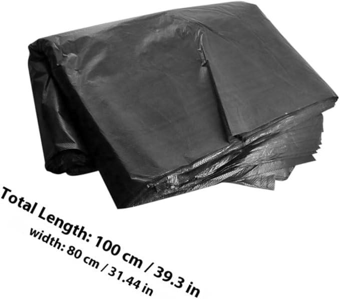 Alipis Heavy Duty Large Trash Bags 50pcs 80x100cm Black Garbage Bags for Commercial Outdoor Gardening Use Suitable for 100l Bins