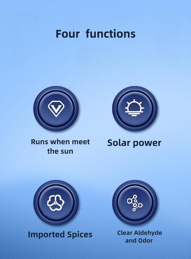 Solar-Powered Car Air Freshener Plane-Shaped Elegant Design Solar-Activated Scent Eco-Friendly (Silver)