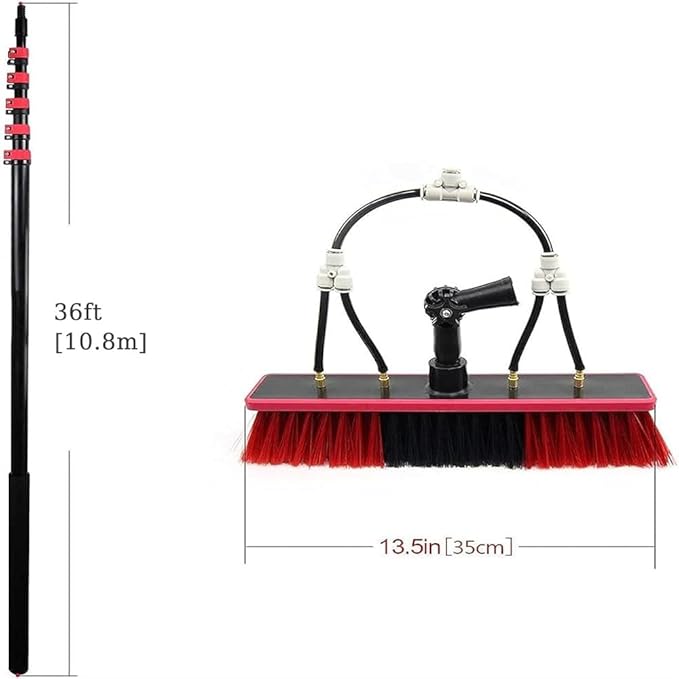 10.8M Telescopic Cleaning Pole Window Cleaning Equipment with Cleaning Tools Indoor and Outdoor High-Level Glass Cleaning Tools.10.8m/36ft