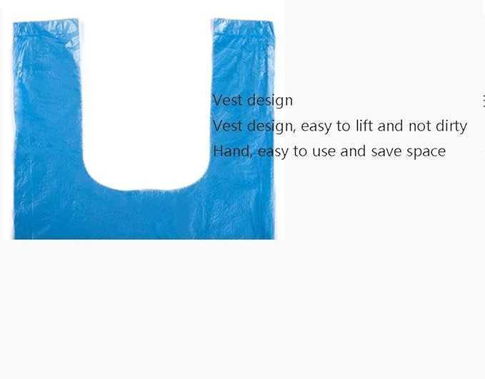 WFF trash bags Garbage Bags Household Wholesale Disposable 5 Rolls Random Color Portable Vest Thickened Kitchen Color Trash Can Lining (Color : Blue)