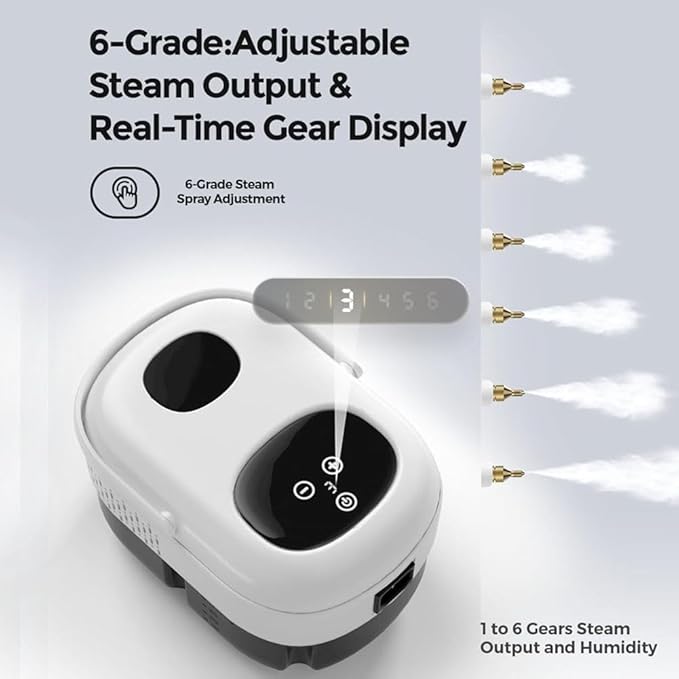 Handheld Steam Cleaner 1500W Pressure High Temperature Pressurized Steam Cleaning Machine with 1100ml Water Tank 3Bar 6 Gear Adjustment for Grout Tile Car Kitchen LCD Touch Screen