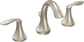 Moen Eva Brushed Nickel Two-Handle High Arc Widespread Bathroom Sink Faucet for 3-Hole Setups with Valve Included TV6420BN