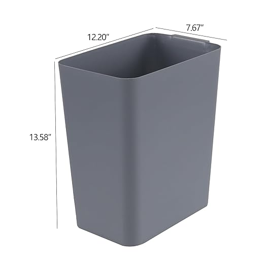 4.5 Gallon Small Plastic Waste Basket Office Garbage Cans 3 Packs Gray
