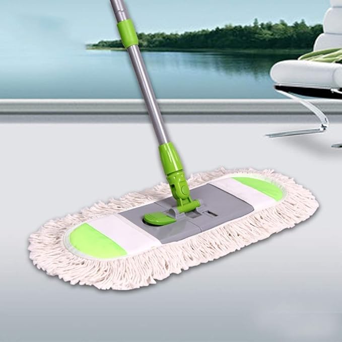 MopDust Mop Cotton with Stainless Steel Threaded Long Handle and Metal Frame