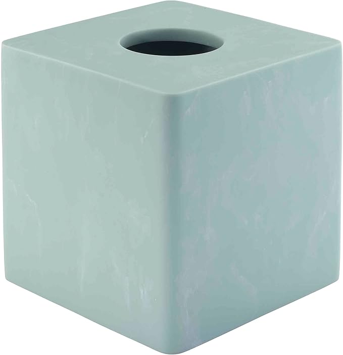 Nicole Miller - Tissue Box Cover Resin Countertop Accessories Dorm Room Essentials (Kendall Collection Oasis)