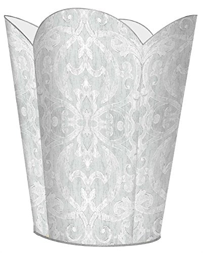Marye-Kelley WB1804 - Antique Silver Damask Wastepaper Basket