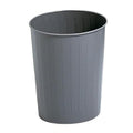 Pemberly Row Charcoal Round Wastebasket 23.5 Quart Set of 6 13 Diameter x 14 Height Fire-Resistant Steel Powder Coat Finish Durable Indoor Trash Can for Home or Office