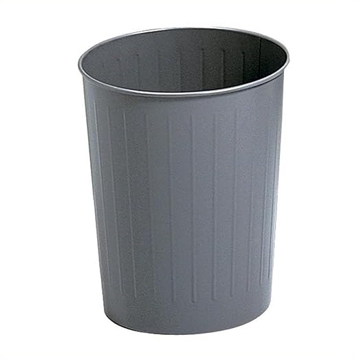 Pemberly Row Charcoal Round Wastebasket 23.5 Quart Set of 6 13 Diameter x 14 Height Fire-Resistant Steel Powder Coat Finish Durable Indoor Trash Can for Home or Office