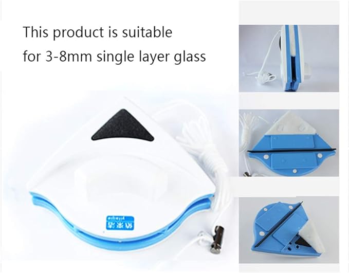 Window Cleaner Wipers Double-Side Magnetic Glass Cleaner for Thickness of Glass 3-10mm Plastic Household Cleaner Wiper Window Glass Surface Wiper Brush