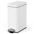 Cesun Bathroom Trash Can with Lid 2.6 Gallon Small Bathroom Garbage Can Soft Close Stainless Steel Waste Basket with Step Pedal for Bedroom Laundry Room Living Room Home Office Toilet RV White