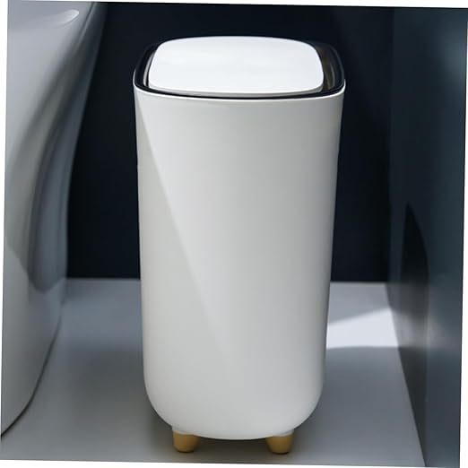 Cabilock Bathroom Trash Can Press Lid Slim Garbage Bin for Kitchen Office and Bathroom Compact Design for Spaces Versatile Wastebasket for Use