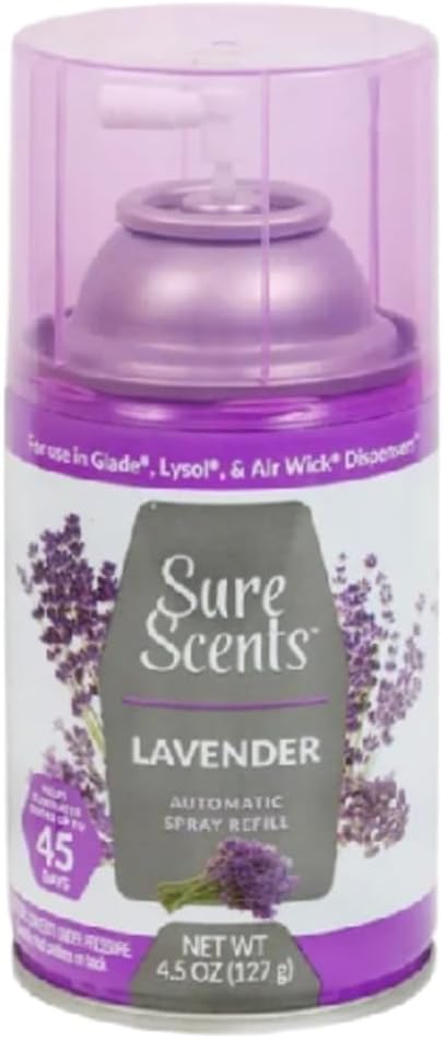 1 - (5 Pack) Automatic Spray Refills – 4.5 oz Each Lavender Scent Air Freshener Refill for Automatic Dispensers – Long Lasting Room Freshener Spray Home Bathroom &amp Office Odor Eliminator