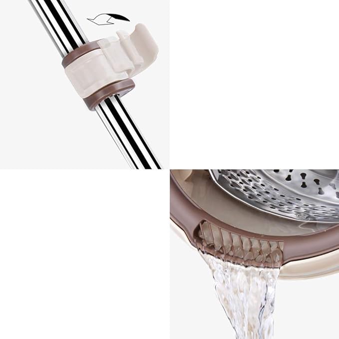 MopBucket Floor Cleaning System with Extended Adjustable Handle and Microfiber Mop Pads
