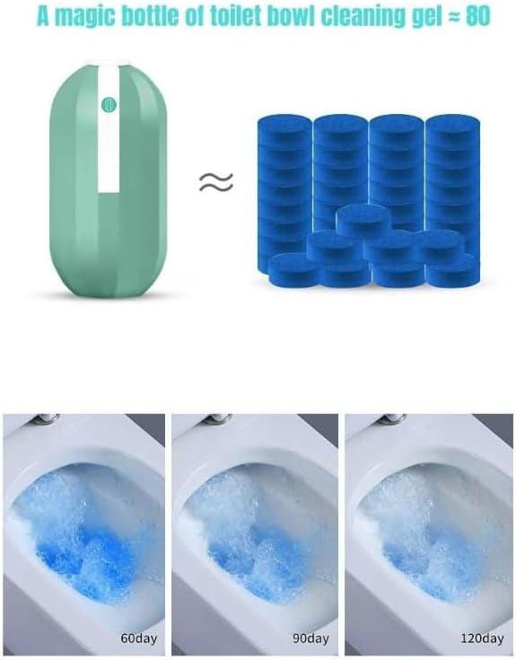 Automatic Toilet Bowl Cleaner CleansRefreshes Toilets with A Light Fresh ScenToilet Bowl Cleaner Automatic Long-Lasting Toilet Cleaner Bottle (2)