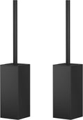 FORIOUS Toilet Brush and Holder Set Heavy Duty 304 Stainless Steel Base Square and Long Handle for Bathroom Deep Cleaning Drip-Proof Space Saving for Storage 2 Toilet Bowl Brush Head Black
