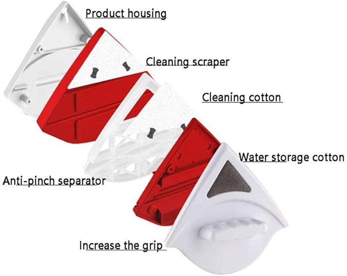 Double-Sided Magnetic Window Cleaner Glass Cleaning Brush Glass Wiper Household Cleaning Tools for Single Layer Sided Glass Wipe Thickness(D)