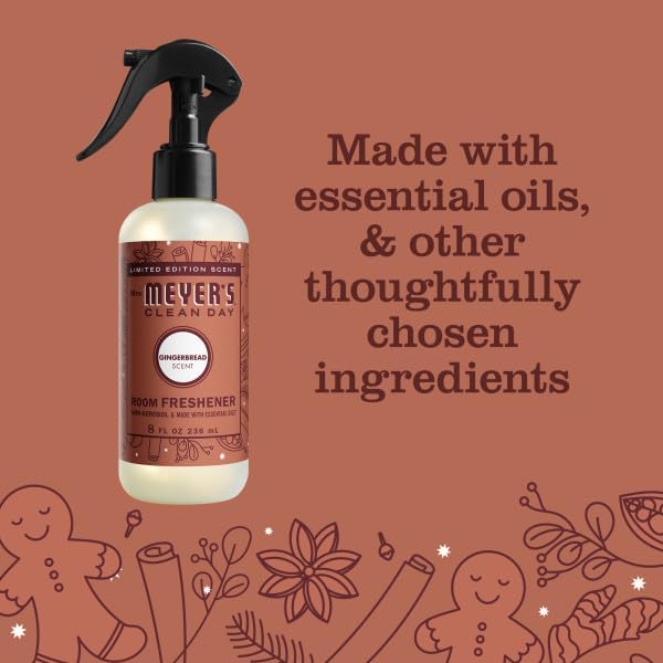 MRS. MEYER'S CLEAN DAY Room Freshener Limited Edition Gingerbread Scent 8 fl oz. (Pack of 6)