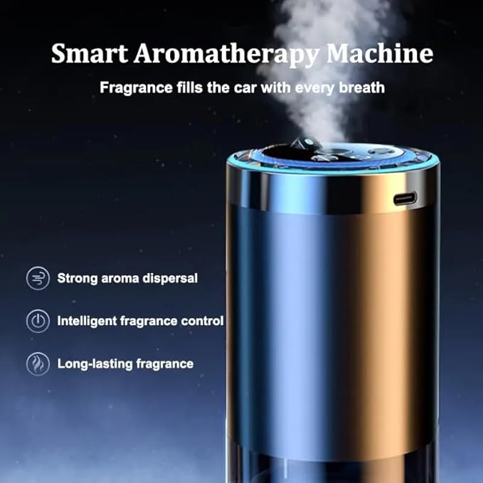 Smart Car Air Freshener with Starry Sky Projection 50ml Perfume Air Fresheners Diffuser 6 Months Long-Lasting Fragrance for Car RGB Music-Sync Lights 3 bottles of ocean-scented fragrance