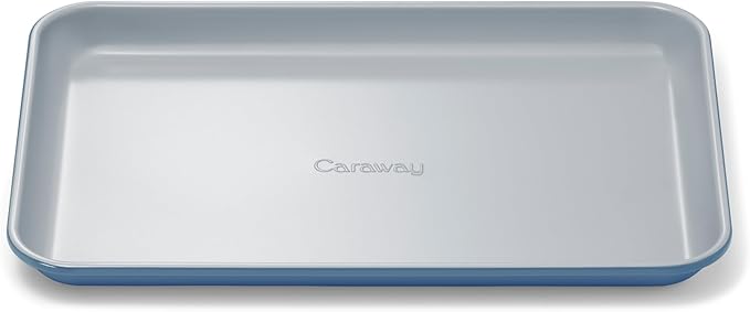 Caraway Nonstick Ceramic Small Baking Sheet (9x13”) – Non-Toxic PTFE &amp PFOA Free – Oven Safe – Aluminized Steel Core – Mini Sheet Pan for Baking Roasting &amp More - Slate