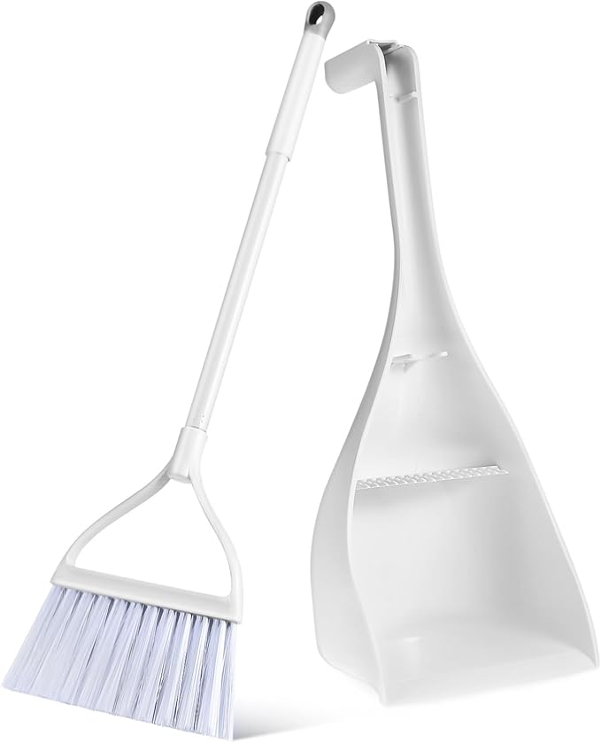 1 Set Mini Broom and Dustpan Freestanding Hand Broom for Rv and Home Use Cleaning Brush for Kitchen Bedroom and Car Small Dustpan Design