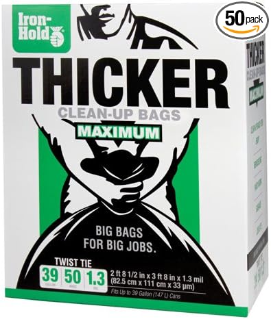 IRON HOLD 39 GAL. TRASH BAGS - 50 CT.