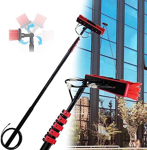 Telescopic Water Fed Brush Extendable Long Reach Window Cleaner Equipment Suitable for Window Glass Solar Panel35Cmbrush-39.4Ft/12M35cmbrush30FT/9M