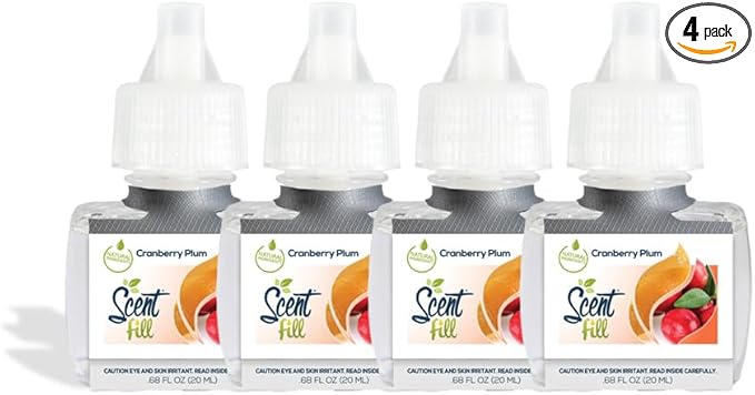 Scent Fill Cranberry Plum Plug in Air Freshener 4 Scented Oil Refills
