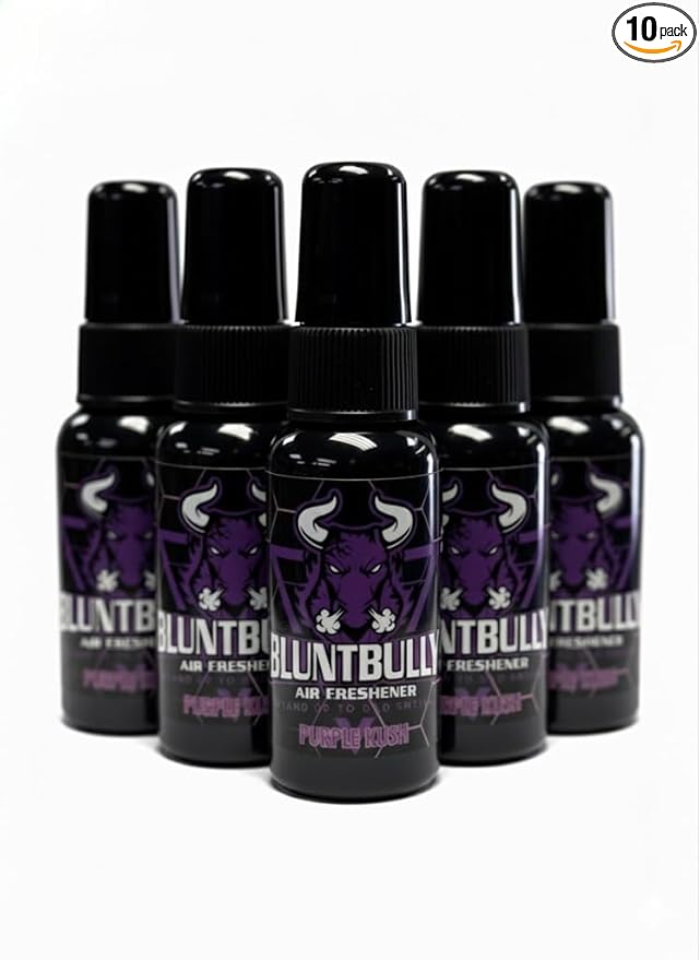 Blunt Bully Air Freshener (Purple Kush) (10 Pack) Premium Oil Based Air Freshener Spray. Long-Lasting Room Bathroom Office &amp Car Scent | Eliminates Odors from Smoke Pets &amp More