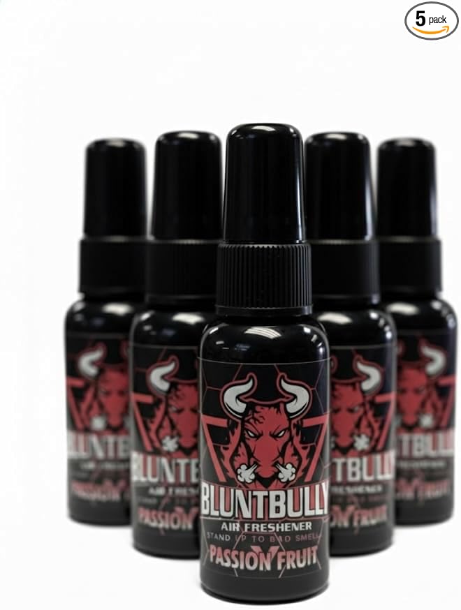 Blunt Bully Air Freshener (Passion Fruit) (5 Pack) Premium Oil Based Air Freshener Spray. Long-Lasting Room Bathroom Office &amp Car Scent | Eliminates Odors from Smoke Pets &amp More