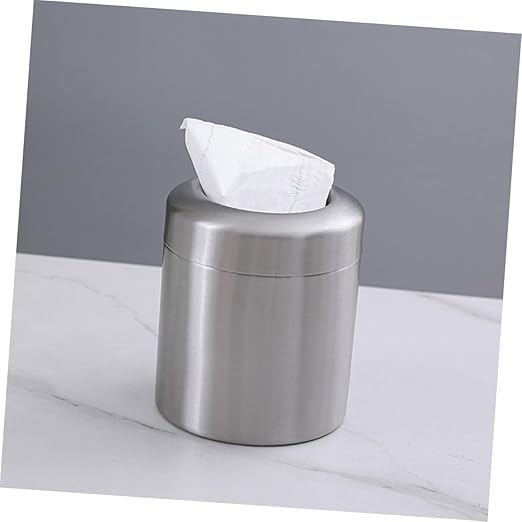 PRETYZOOM Touchless Trash Can Small Metal Waste Basket for Bathroom Kitchen Office Desk Mini Garbage Bin Capacity Modern Design