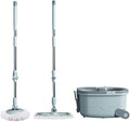 Microfiber Spin Mop &amp Bucket Floor Cleaning System Tool with Wheels Easy Wring Dryer Stainless Handle