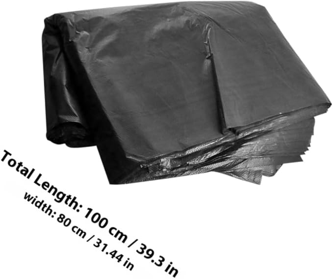 50pcs Large Heavy Duty Garbage Bags 80x100cm Black Contractor Trash Bags for 100l Bins Outdoor Commercial Kitchen Waste Disposal