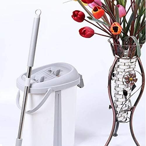 Hand Free Flat Squeeze Mop with Bucket Microfiber Pads for Hardwood Laminate Tile Cleaning